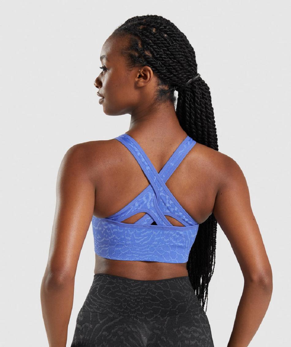 Sujetadores Deportivos Gymshark Adapt Animal Seamless Mujer Azules | CO 2177TCE